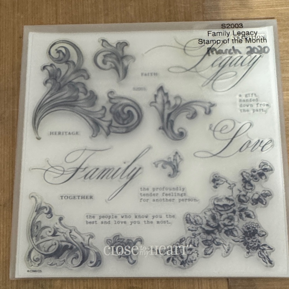 Close To My Heart Family Legacy Clear Stamp Set - White/Grey